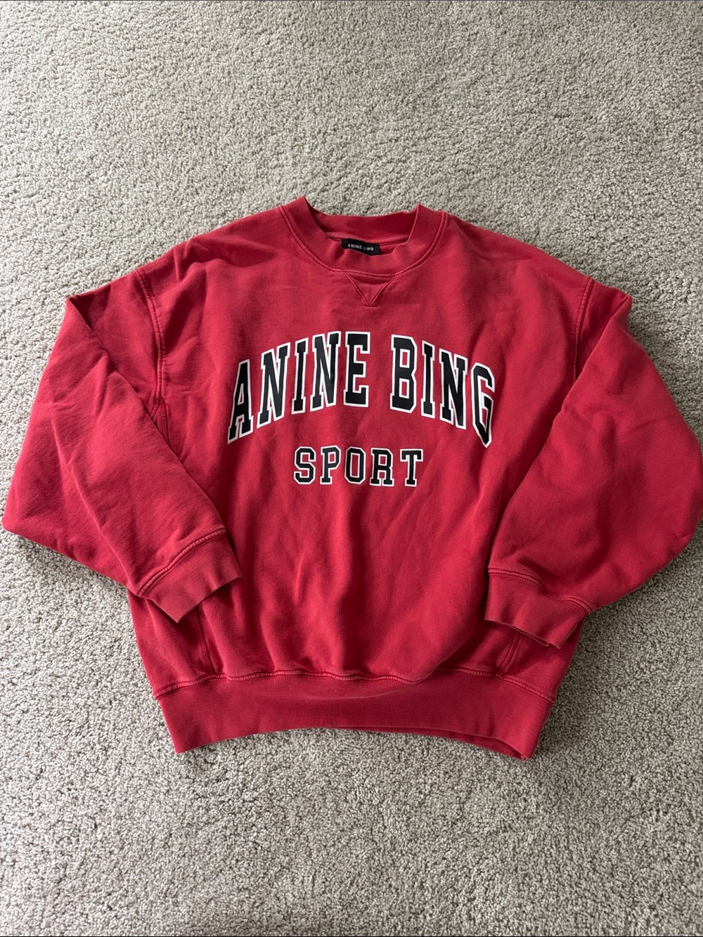 ANINE BING Red Logo Sweatshirt XS